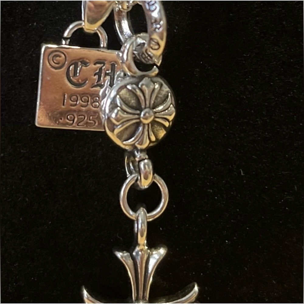 Chrome Hearts CH Silver Triple Cross Rosary Style Necklace Gothic Cross Pendants - Picture 7 of 14